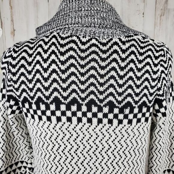 Gianni Bini Cardigan Sweater Black White Size XS - Picture 10 of 12